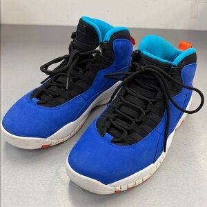 Jordan Royal Blue and Black High-Top Sneakers